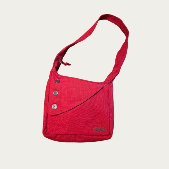OGIO Brooklyn Tablet Purse Red Crossbody Bag with Button Detail EUC - Picture 7 of 11